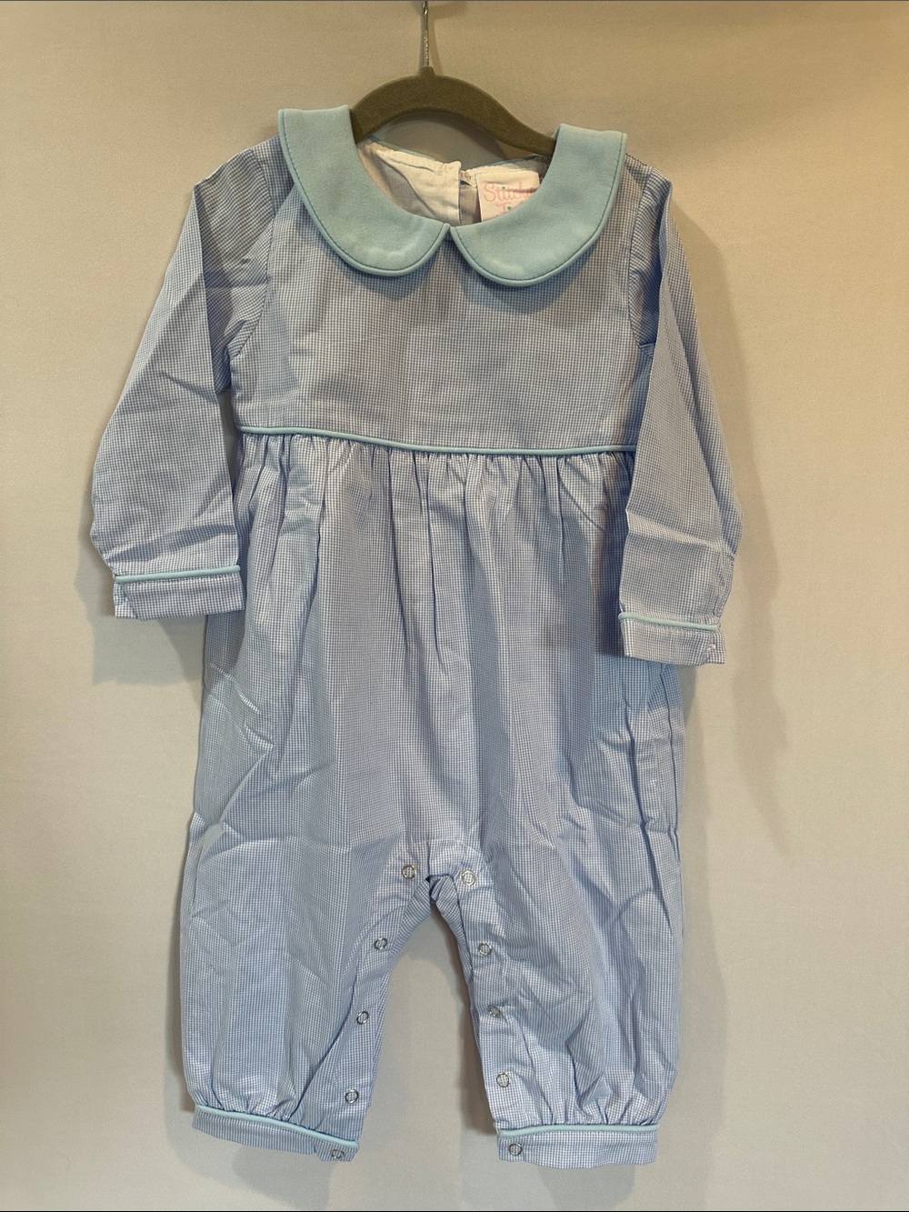 Baby Blue Peter Pan Collar One-Piece Romper